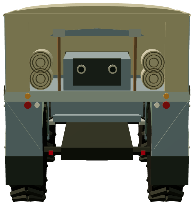 Forestry Commission Roadless Fire Tender — rear view, registry 3D render