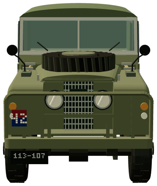 Forward Area Ambulance — front view, registry 3D render