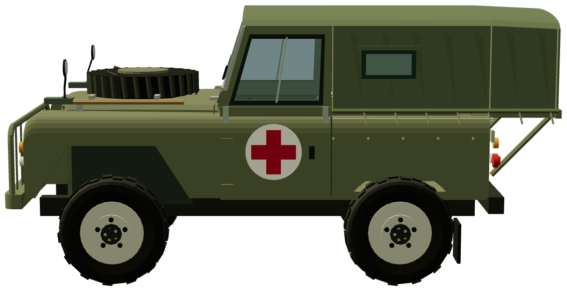 Forward Area Ambulance — side view, registry 3D render