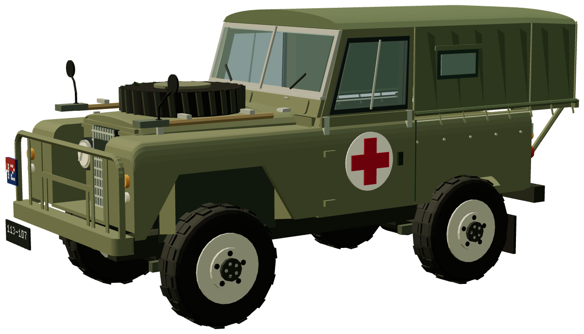 Forward Area Ambulance — three-quarter view, registry 3D render