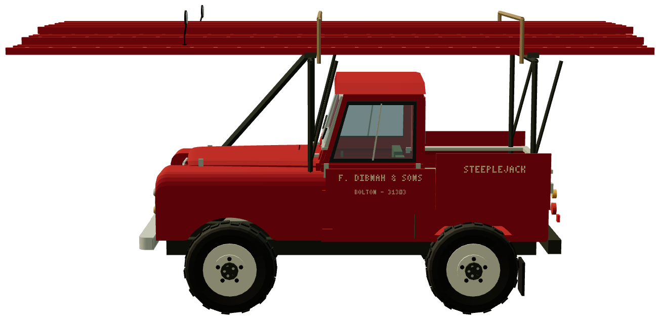 Fred Dibnah — side view, registry 3D render