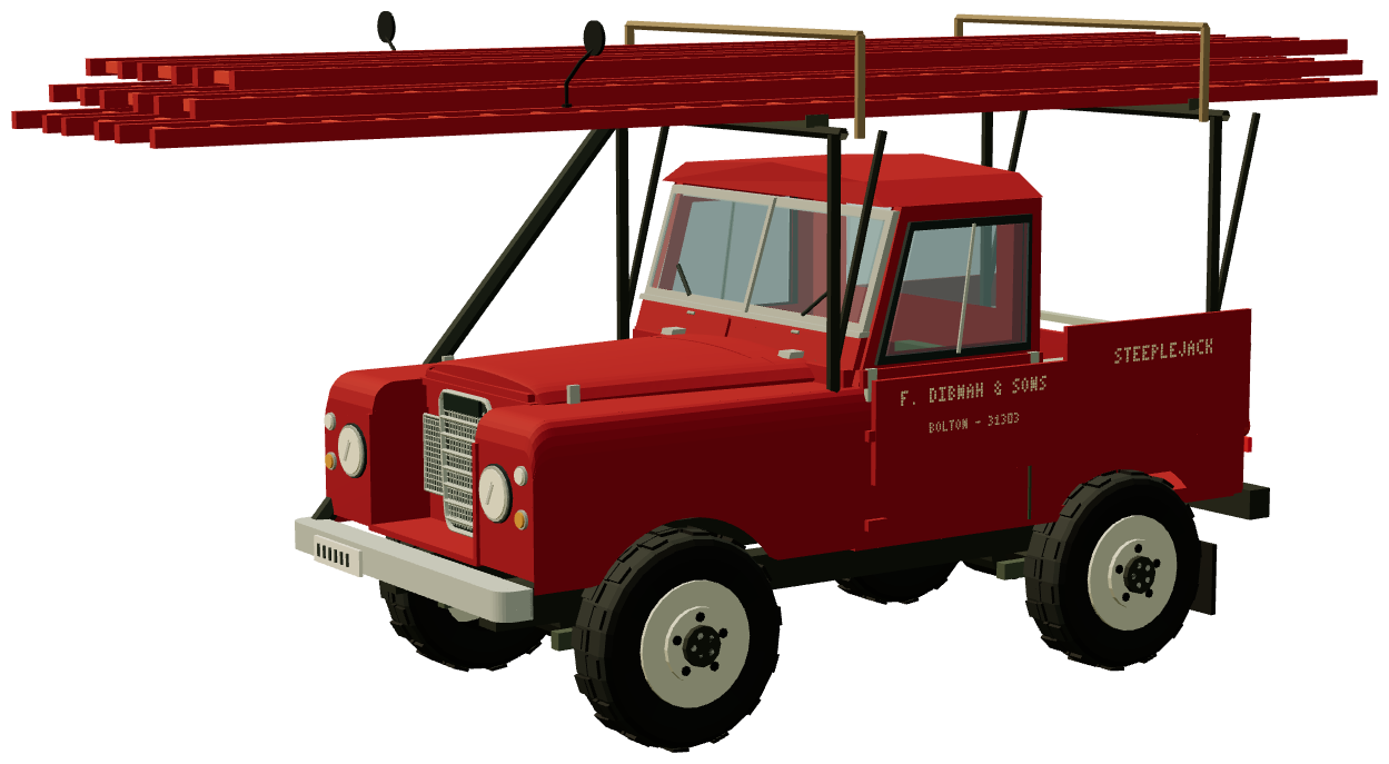 Fred Dibnah — three-quarter view, registry 3D render