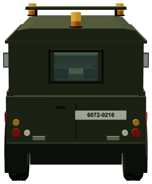 French Army 6072-series Convoy Escort Defender 110 — rear view, registry 3D render