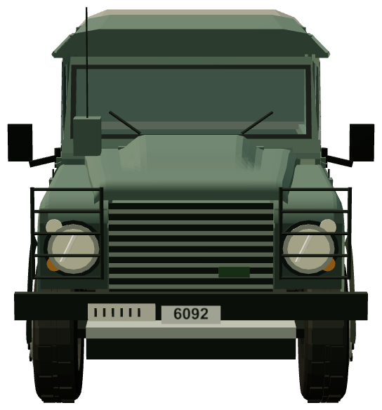 French Army Defender 110 Double Cab — front view, registry 3D render