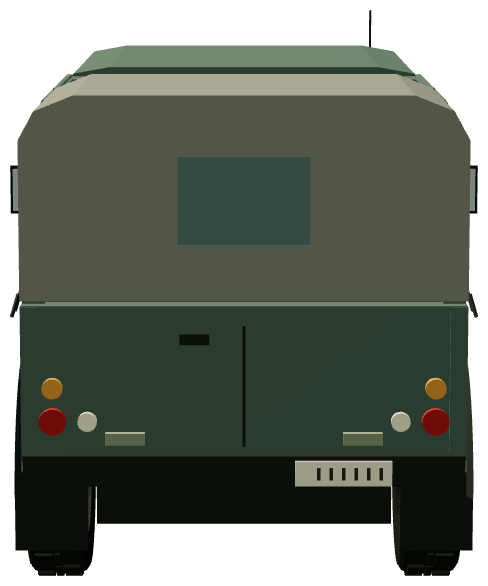 French Army Defender 110 Double Cab — rear view, registry 3D render
