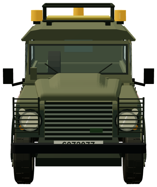 French Army Defender 110 Station Wagon — front view, registry 3D render