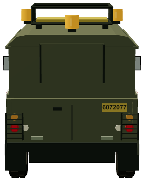 French Army Defender 110 Station Wagon — rear view, registry 3D render