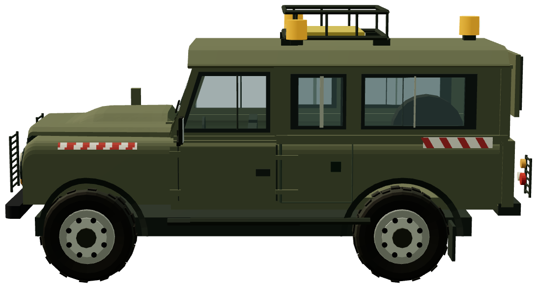 French Army Defender 110 Station Wagon — side view, registry 3D render