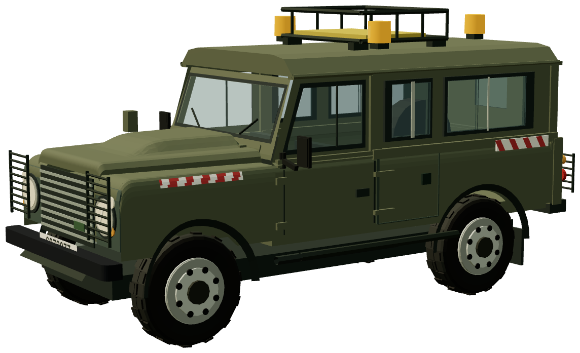 French Army Defender 110 Station Wagon — three-quarter view, registry 3D render