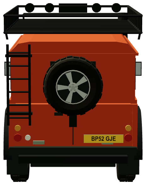 G4 Challenge 2003 Defender 110 Td5 — rear view, registry 3D render