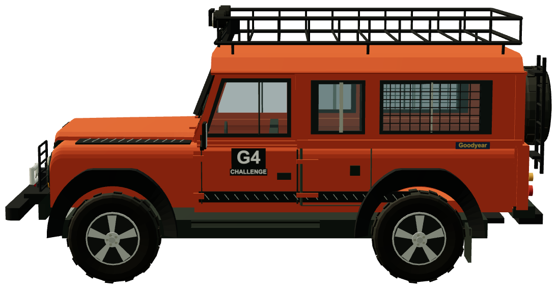 G4 Challenge 2003 Defender 110 Td5 — side view, registry 3D render