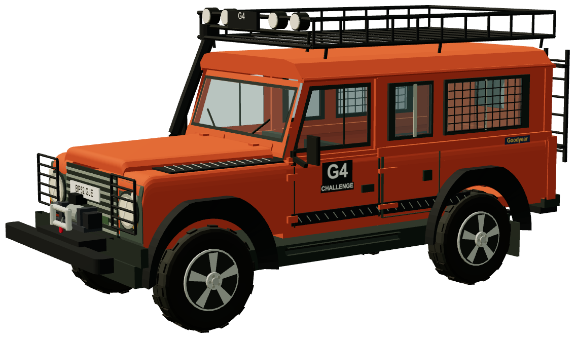 G4 Challenge 2003 Defender 110 Td5 — three-quarter view, registry 3D render