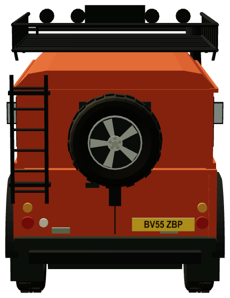 G4 Challenge 2006 Defender 110 Support — rear view, registry 3D render