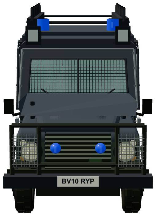 Greater Manchester Police Armoured 110 — front view, registry 3D render