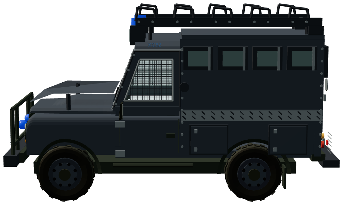 Greater Manchester Police Armoured 110 — side view, registry 3D render