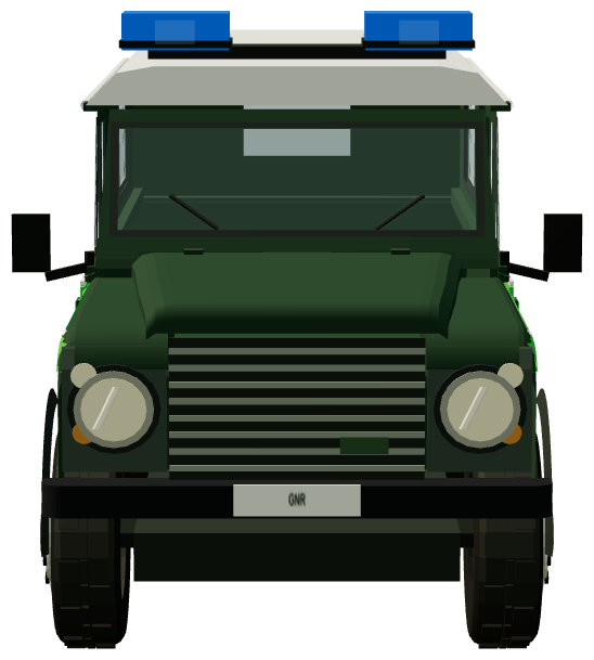 GNR Defender 110 Patrulha — front view, registry 3D render