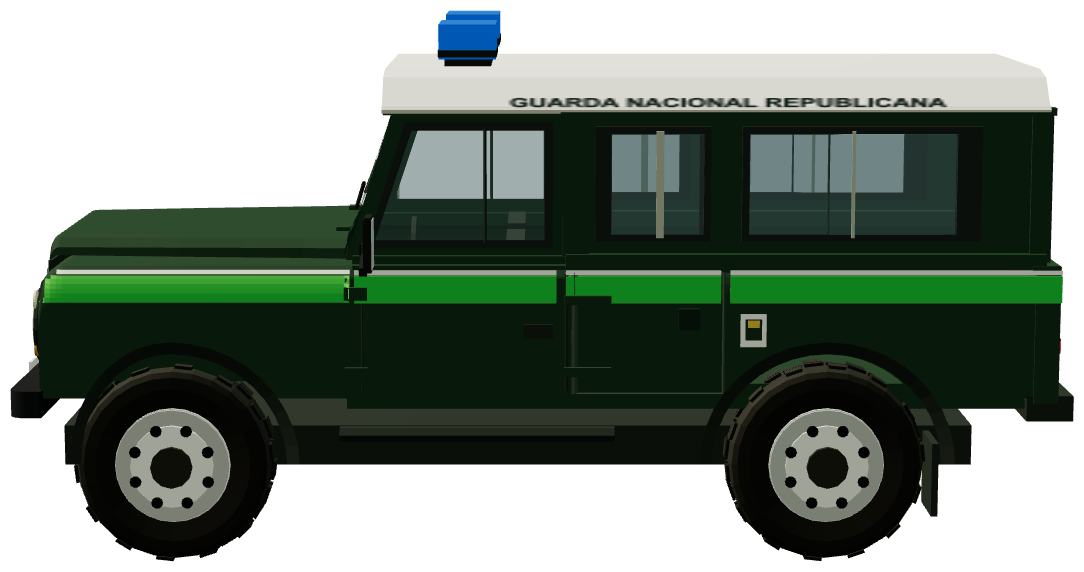 GNR Defender 110 Patrulha — side view, registry 3D render