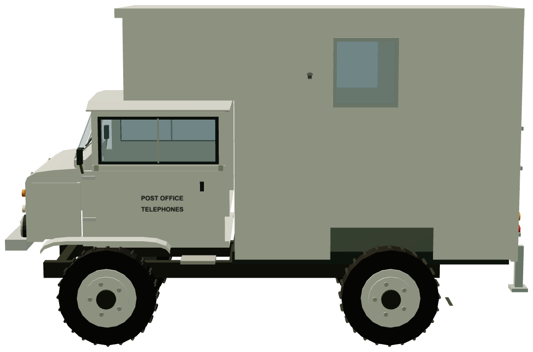 GPO Cabling Test Van — side view, registry 3D render