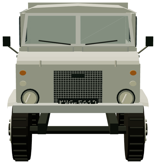 GPO Forward Control Tractor — front view, registry 3D render