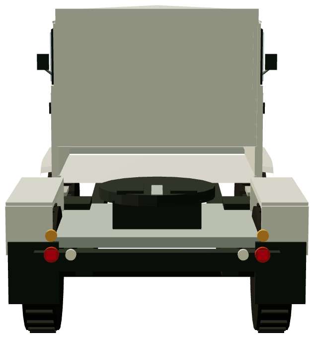 GPO Forward Control Tractor — rear view, registry 3D render