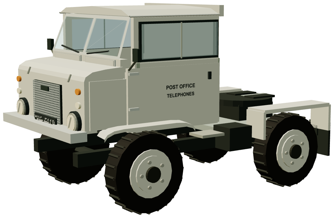 GPO Forward Control Tractor — three-quarter view, registry 3D render