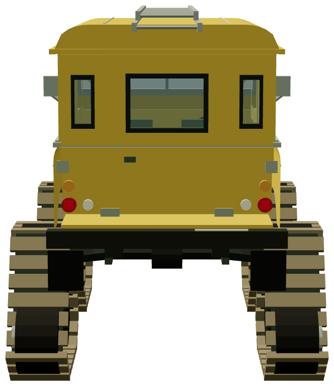 GPO Land Rover Snowtrac — rear view, registry 3D render