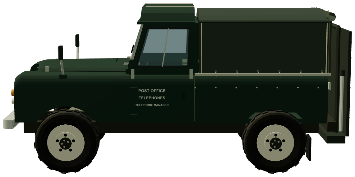 GPO USi Burtonwood Tail-Lift Pickup — side view, registry 3D render