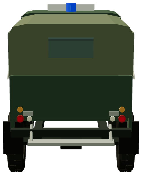 Guardia Civil Santana 1300 Forward Control — rear view, registry 3D render