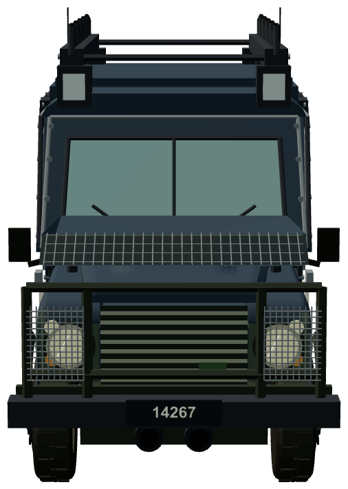 Guernsey Police Armoured 110 — front view, registry 3D render