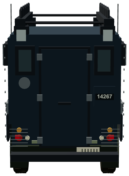Guernsey Police Armoured 110 — rear view, registry 3D render
