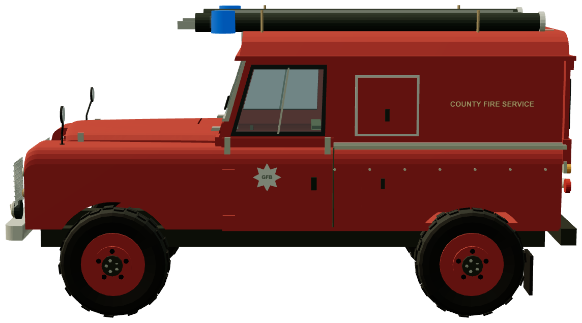 Gwent Series III Fire Appliance — side view, registry 3D render