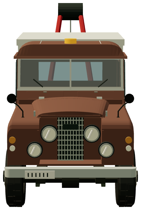Harvey Frost recovery Land Rover — front view, registry 3D render