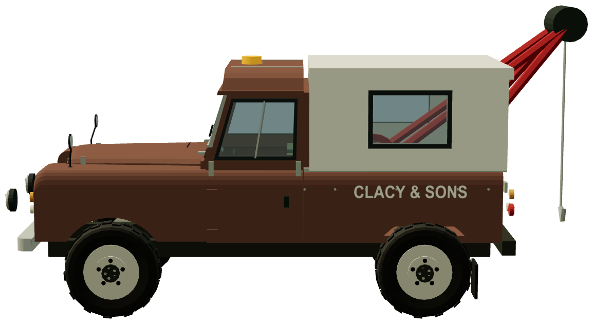 Harvey Frost recovery Land Rover — side view, registry 3D render
