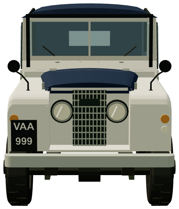Dunsfold Hillrally Series II — front view, registry 3D render