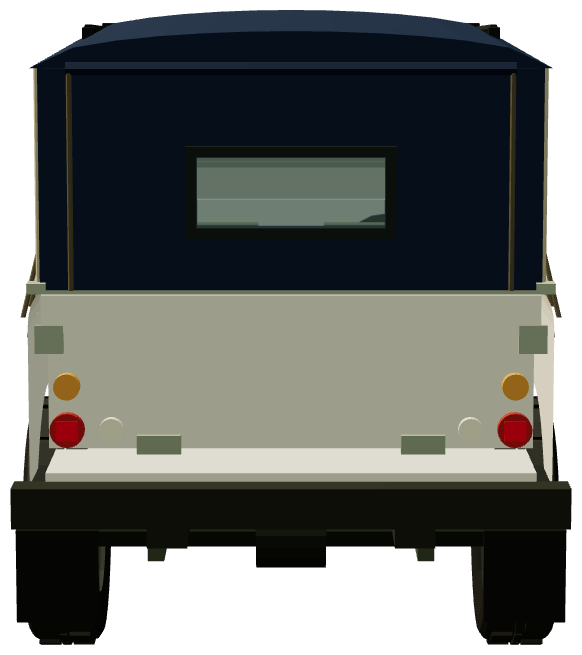 Dunsfold Hillrally Series II — rear view, registry 3D render