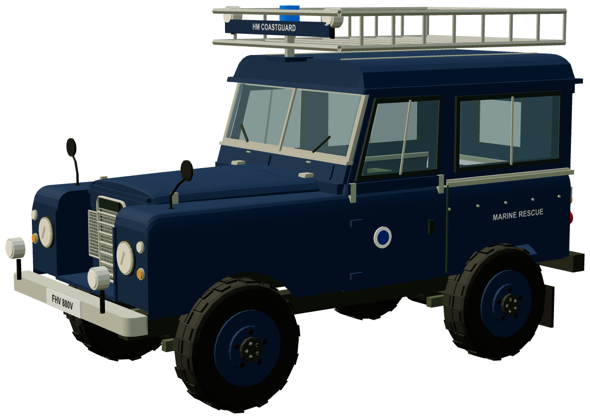HM Coastguard Fleetwood Series III 88 — three-quarter view, registry 3D render