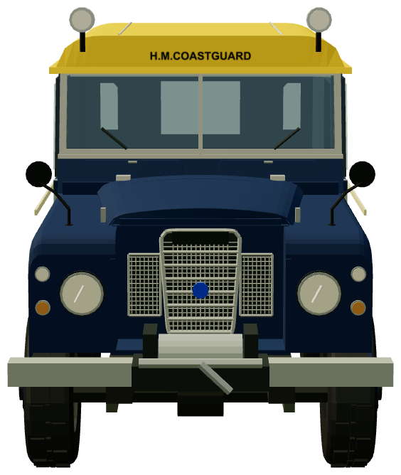 HM Coastguard Series III 88 Hard Top — front view, registry 3D render