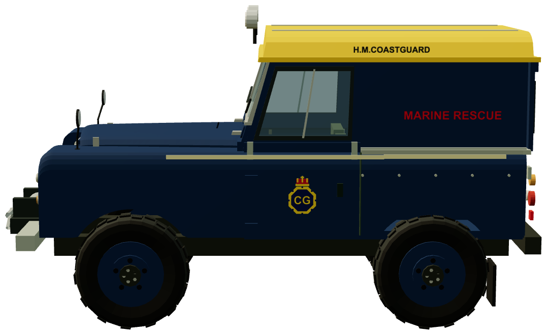 HM Coastguard Series III 88 Hard Top — side view, registry 3D render