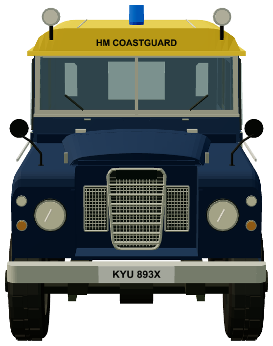HM Coastguard Series III 88 Station Wagon — front view, registry 3D render
