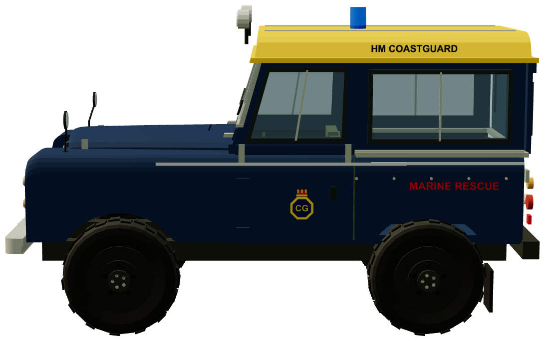 HM Coastguard Series III 88 Station Wagon — side view, registry 3D render