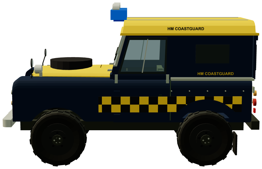 HM Coastguard Cliff Rescue Series III 88 — side view, registry 3D render