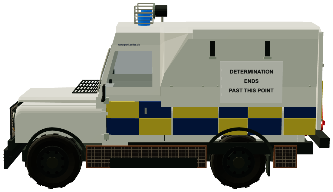 Hobson Industries Armoured Land Rover Prototype — side view, registry 3D render