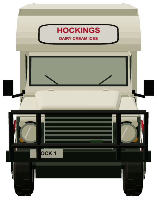 Hockings Dairy Cream Ices Defender — front view, registry 3D render