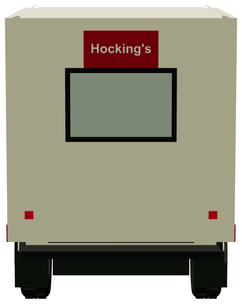 Hockings Dairy Cream Ices Defender — rear view, registry 3D render