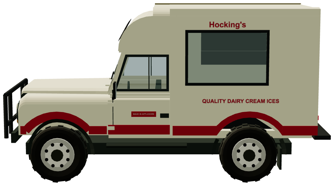 Hockings Dairy Cream Ices Defender — side view, registry 3D render