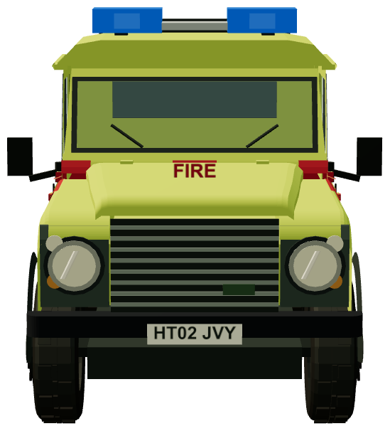 Invicta Helipad Fire Defender — front view, registry 3D render