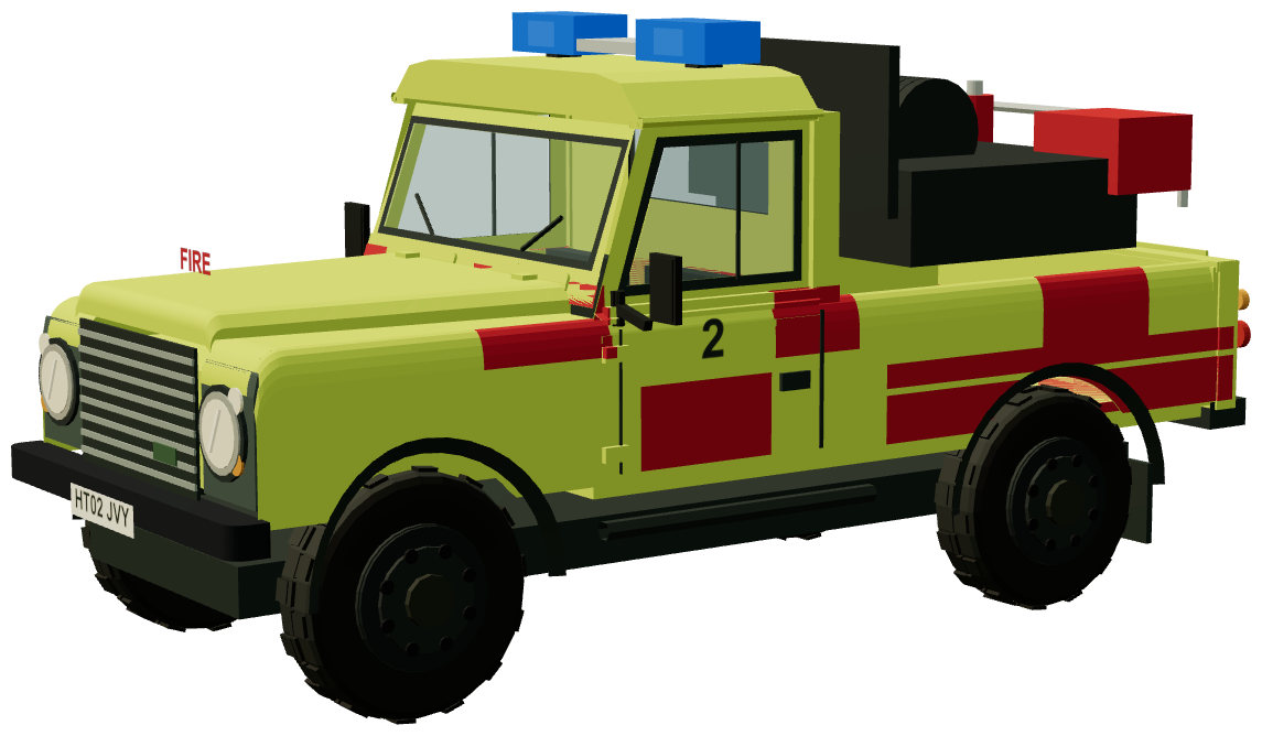 Invicta Helipad Fire Defender — three-quarter view, registry 3D render
