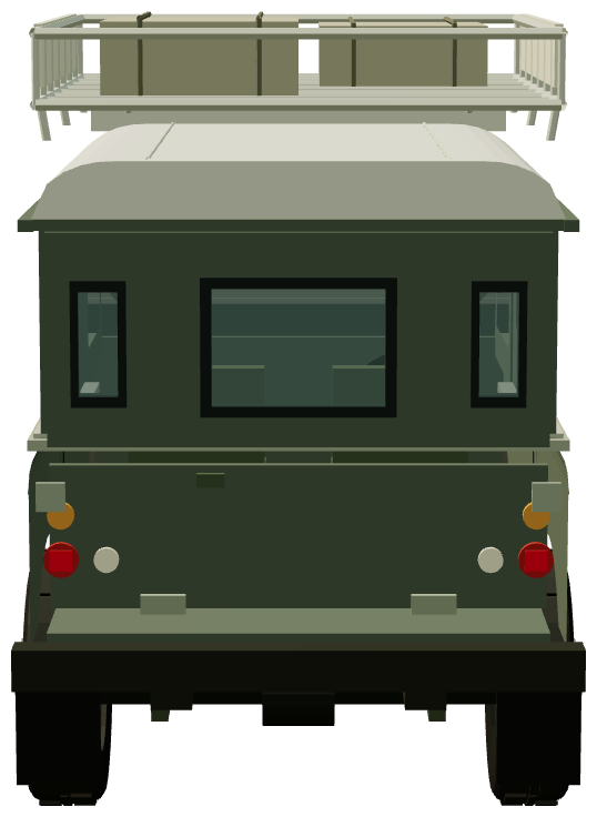 La Cucaracha Cariñosa — rear view, registry 3D render