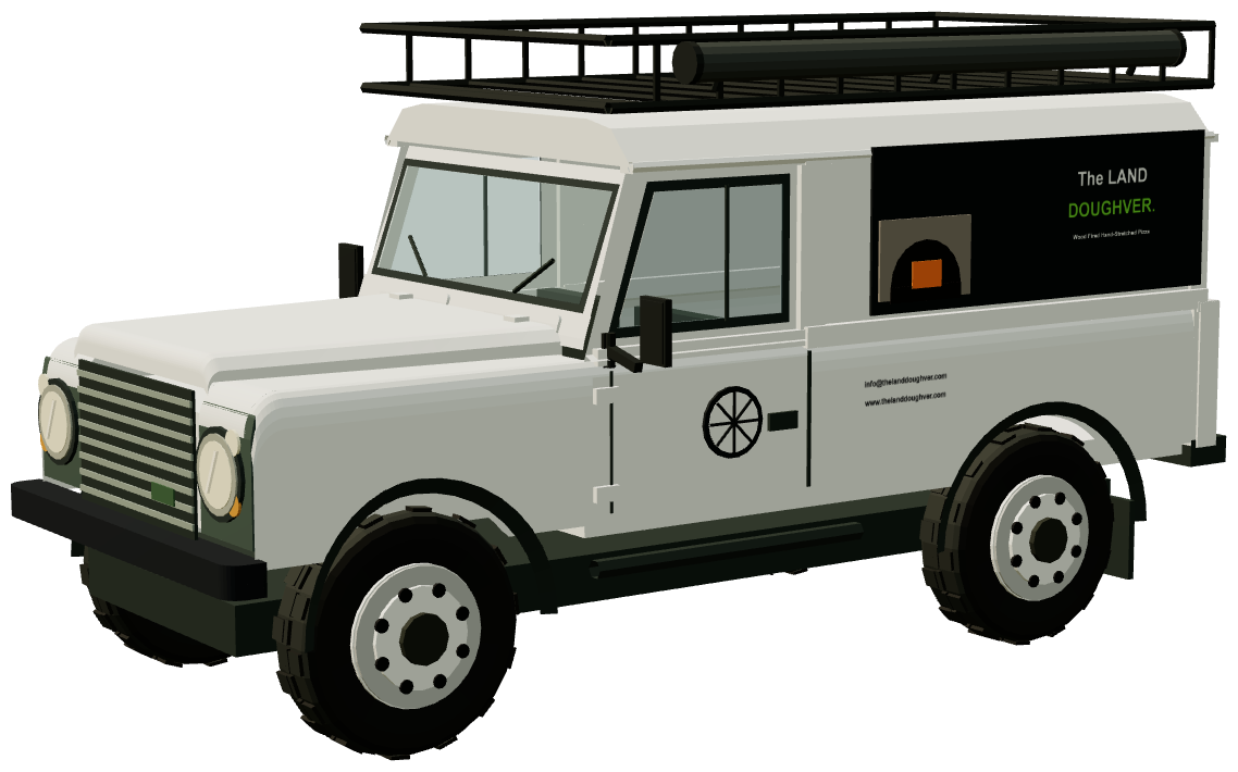 The Land Doughver “Chi-Chi” — three-quarter view, registry 3D render