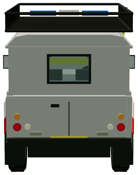 Langdale and Ambleside MRT Defender — rear view, registry 3D render